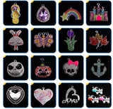 10pcs Enamel Rhinestone Pendants for Necklace Making