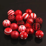 20mm Red Acrylic Beads 50pcs Mixed Style Beads Bubblegum Chunky Necklace