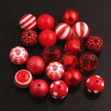 20mm Red Acrylic Beads 50pcs Mixed Style Beads Bubblegum Chunky Necklace