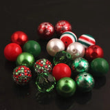 RB-016 20mm Christmas Mix Acrylic Beads 50pcs Bubblegum Chunky Necklace Jewelry