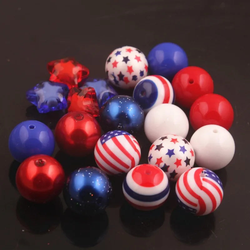 RB-018 Red Mix 20mm Acrylic Beads 50pcs Chunky Necklace Jewelry