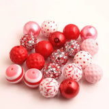 RB-020 20mm Red Pink Acrylic Beads 50pcs for Necklace