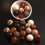 20mm Leopard Mixed Acrylic Beads 50pcs for Bubblegum Chunky Necklace