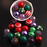 20mm Christmas Mix Style Acrylic Beads 50pcs Chunky Necklace Jewelry