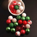 RB-024 20mm Christmas Mix Acrylic Beads 50pcs Chunky Necklace Jewelry