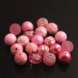 RB-04 20mm Pink Mixed Acrylic Chunky Beads 50pcs Lot for Bubblegum Necklace