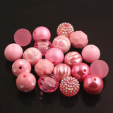 RB-04 20mm Pink Mixed Acrylic Chunky Beads 50pcs Lot for Bubblegum Necklace
