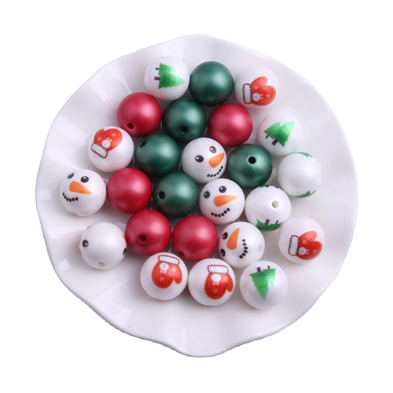 RB-050 20mm Christmas Mix Set Large Acrylic Beads 50pcs