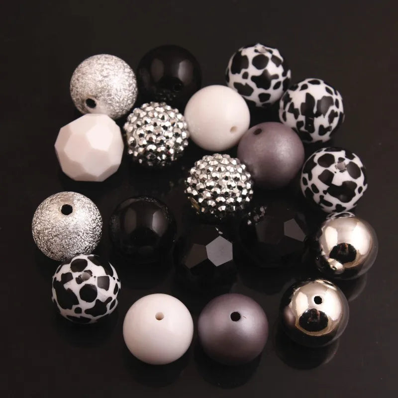 RB-06 Acrylic Beads 50pcs Mixed Style Bubblegum Chunky Necklace Jewelry