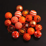 RB-07 20mm Orange Acrylic Beads 50pcs Lot Bubblegum Chunky Necklace Jewelry
