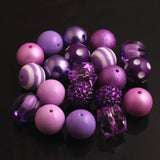 RB-08 20mm Purple Acrylic Beads 50pcs Lot for Chunky Necklace Jewelry