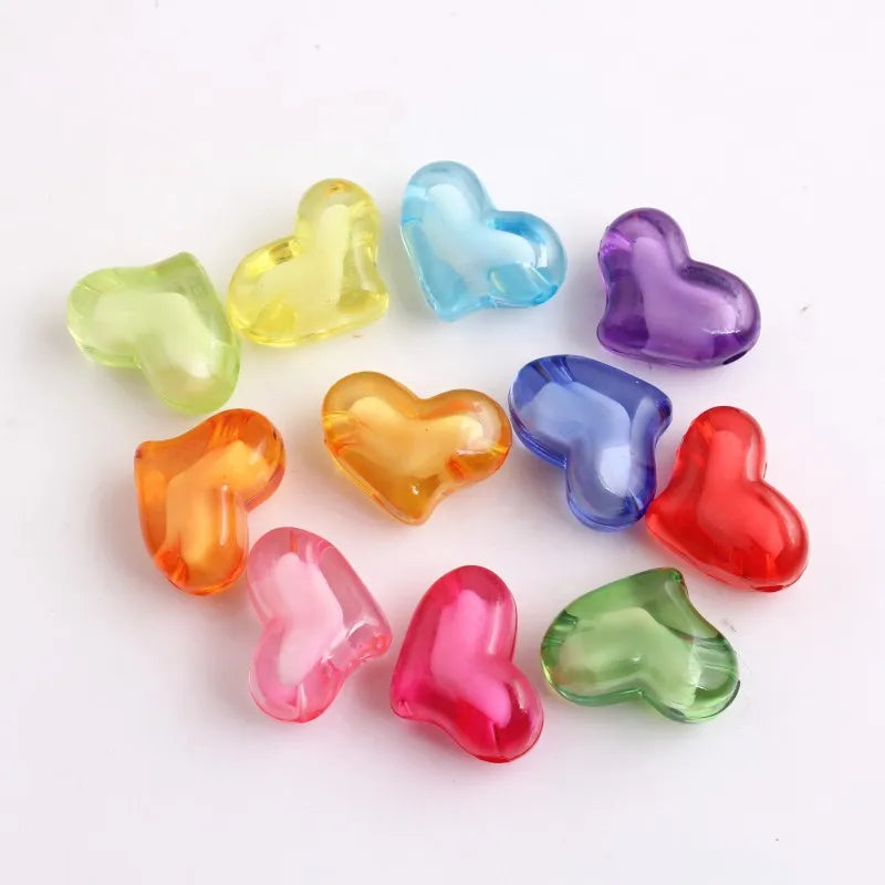 Chunky Acrylic Heart Beads for Necklace DIY Making 22mm 200pcs