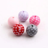 Print Dot Acrylic Beads for Chunky Necklace 20mm 100pcs