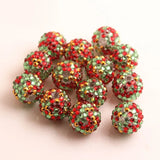 Chunky 20mm 100pcs Red Lime Rhinestone Ball Beads for Kids Jewelry