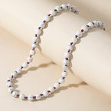 Oaiite 6Mm Howlite Choker Necklace for Women Bohemian Yoga Necklace