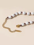 Oaiite 6Mm Howlite Choker Necklace for Women Bohemian Yoga Necklace