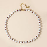 Oaiite 6Mm Howlite Choker Necklace for Women Bohemian Yoga Necklace