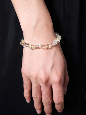 8Mm Citrine Crystal Stone Beads Bracelet for Women Healing Reiki Jewelry