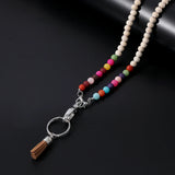 8Mm Wooden Rosary Beads Yoga Necklace Glasses Chain Key- Mask Chain Holder