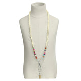 8Mm Wooden Rosary Beads Yoga Necklace Glasses Chain Key- Mask Chain Holder