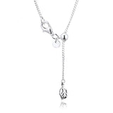 925 Silver Oak Leaf Pendant Necklace with CZ