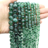 Round 7A Water Grass Chalcedony Stone Beads Loose Beads