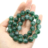 Round 7A Water Grass Chalcedony Stone Beads Loose Beads