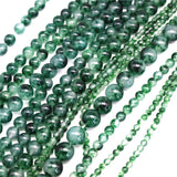 Round 7A Water Grass Chalcedony Stone Beads Loose Beads