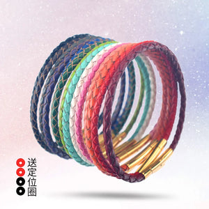 Oar Leather Rope Bracelet 3D Transfer Bead Bracelet Red Rope for Couple