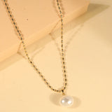 Pearl Pendant Necklace Women Choker Silver Clavicle Chain Bridal