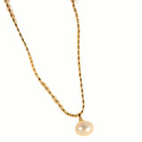 Pearl Pendant Necklace Women Choker Silver Clavicle Chain Bridal