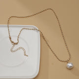 Pearl Pendant Necklace Women Choker Silver Clavicle Chain Bridal
