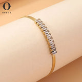 Square Cubic Zircon Tennis Bracelet Adjustable Jewelry