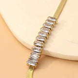 Square Cubic Zircon Tennis Bracelet Adjustable Jewelry
