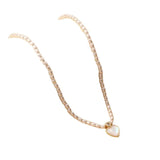 Pearl Heart Necklace Beaded Choker Chain Valentines Bridesmaid Gift