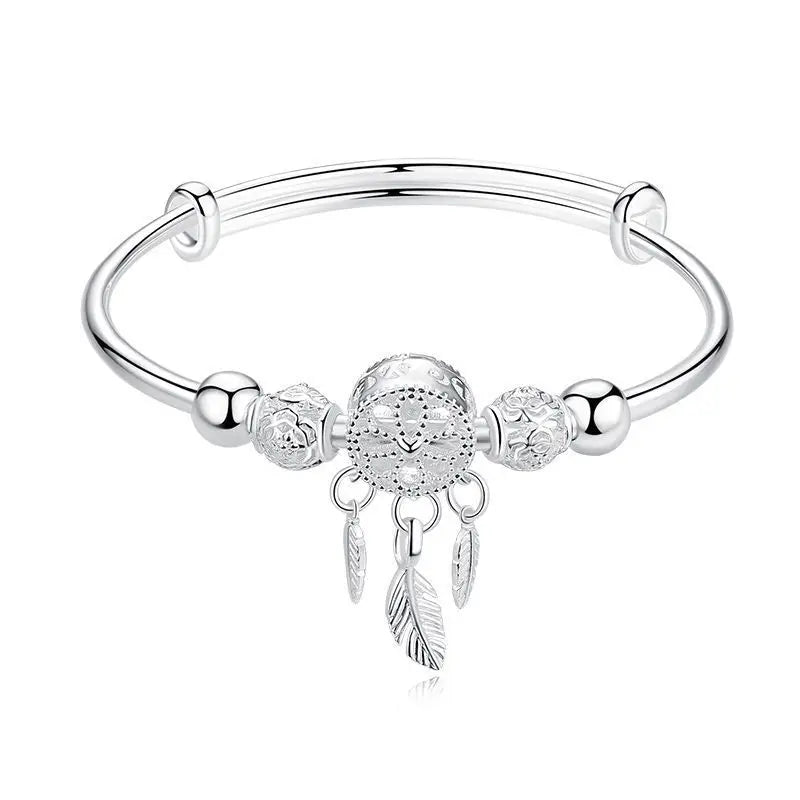 Silver Dream Catcher Cuff Bangle Women Birthday Gift