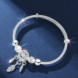 Silver Dream Catcher Cuff Bangle Women Birthday Gift