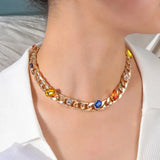 Crystal Stone Chain Necklaces for Women - Elegant Choker Jewelry for Her