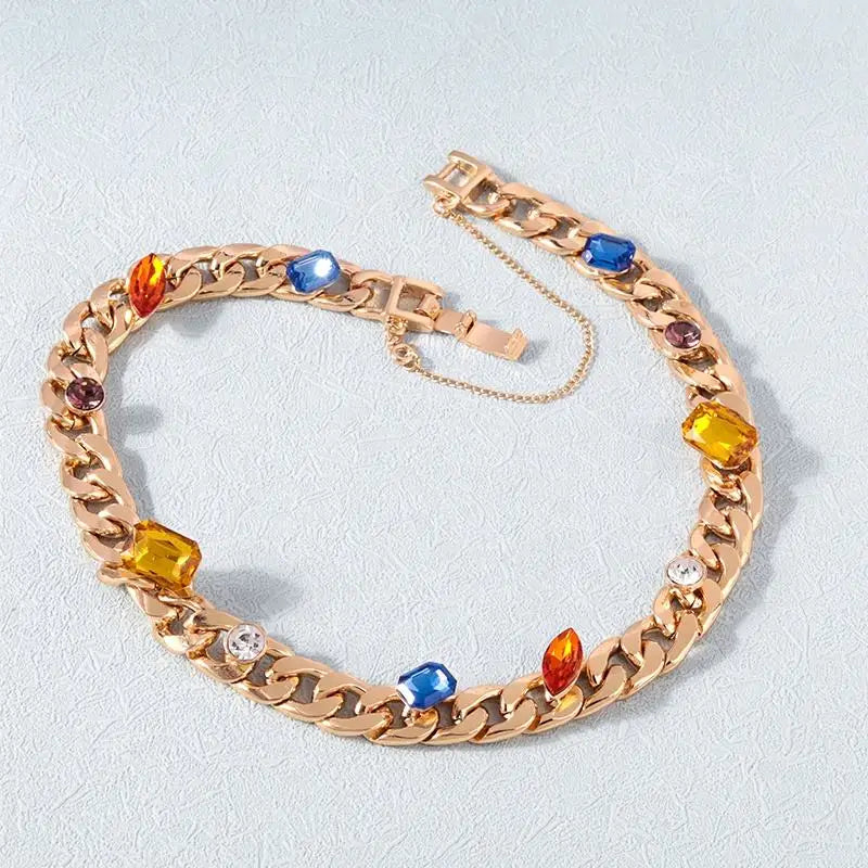 Crystal Stone Chain Necklaces for Women - Elegant Choker Jewelry for Her