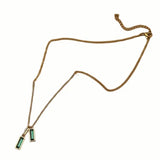 Vintage Green Zircon Crystal Pendant Necklace For Women