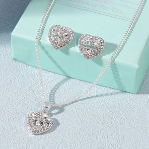 Crystal Stone Round Choker Necklace Earring Set