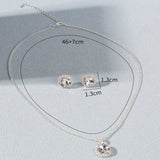 Crystal Stone Round Choker Necklace Earring Set