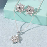 Crystal Stone Round Choker Necklace Earring Set