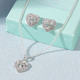 Crystal Stone Round Choker Necklace Earring Set
