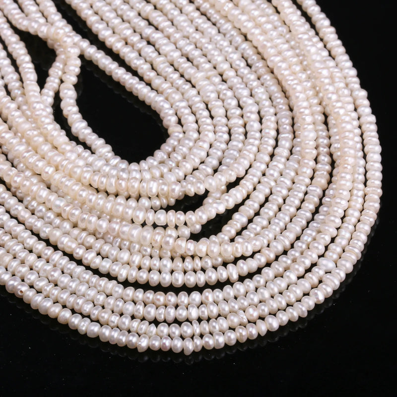 2.5-3mm Oblate Shape Natural Freshwater Pearls Beads for Jewelry Making