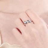 925 Sterling Silver Women's Geometric Ring Lady Engagement Jewelry
