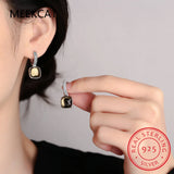 Crystal Geometric Square 925 Silver Earrings