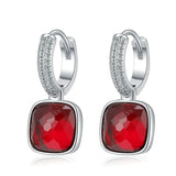 Crystal Geometric Square 925 Silver Earrings