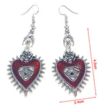 Occult Dark Goth Drop Earring Jewelry Blood Rose Heart Oil Bat Gothic Earrings