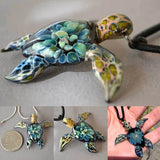 Sea Turtle Art Resin Pendant Hanging Decor Women Gift Necklace